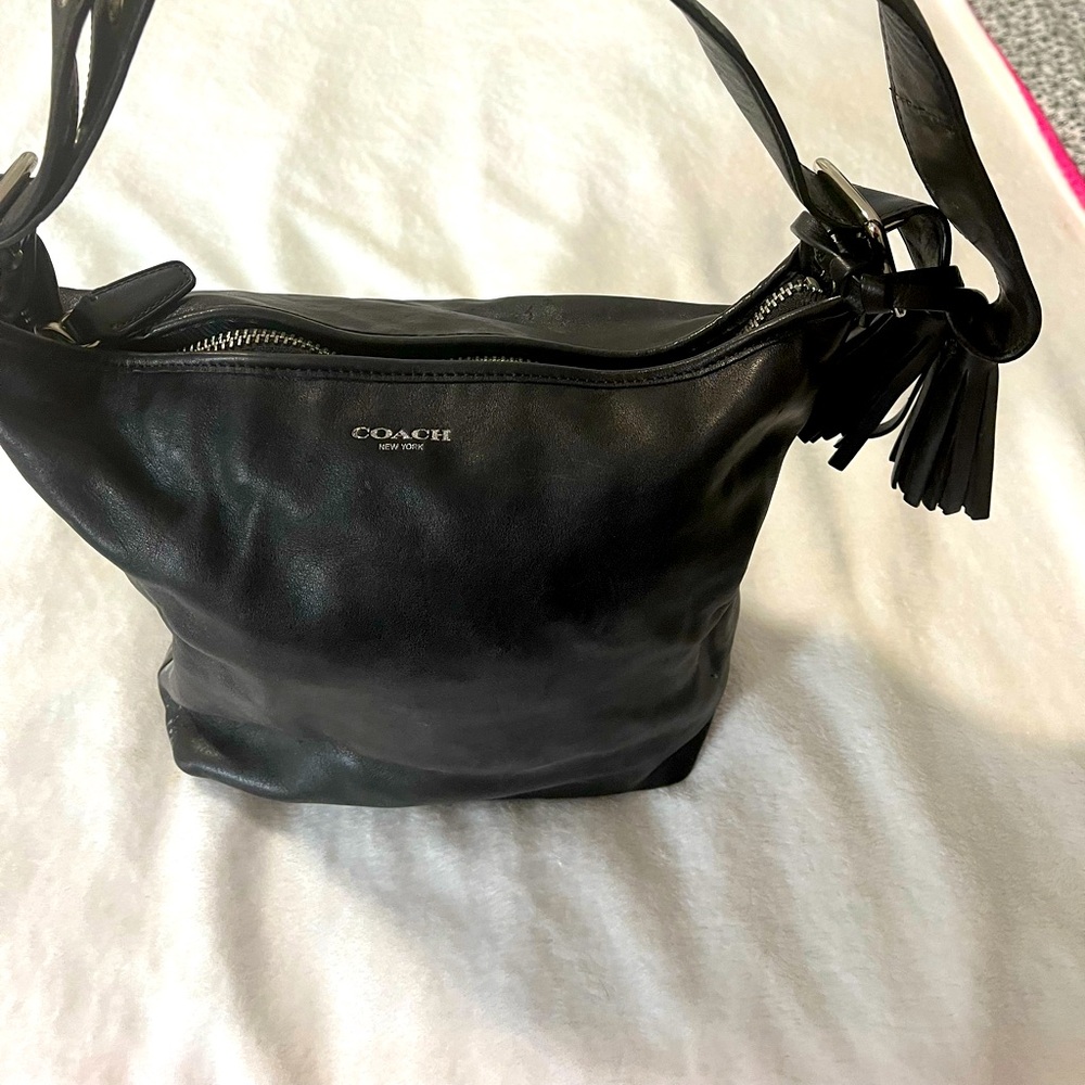 Black Hobo Leather Bag Coach
